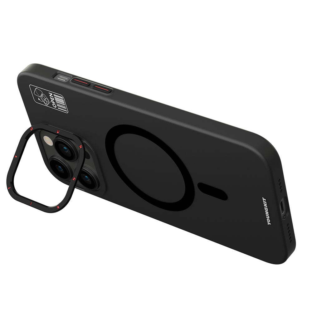 YoungKit Hermit Bracket Serisi iPhone 15 Pro Max Magsafe Şarj Özellikli Standlı Telefon Kılıfı - 3 YoungKit Hermit Bracket Serisi iPhone 15 Pro Max Magsafe Şarj Özellikli Standlı Telefon Kılıfı - 3